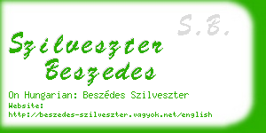 szilveszter beszedes business card